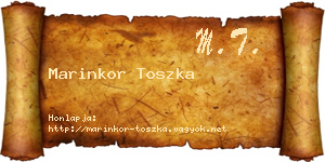 Marinkor Toszka névjegykártya